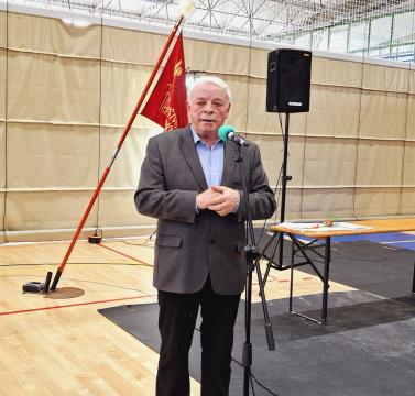 Župan Franc Čebulj med pozdravnim nagovorom